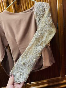 Women Net Embroidered Top