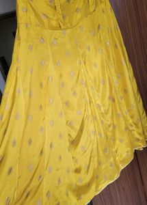 Yellow Printed Maxi Skirt