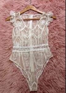 Lace Detail sheer bodysuit