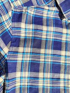 Men Check Shirt Blue