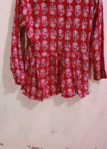 Red Printed Top