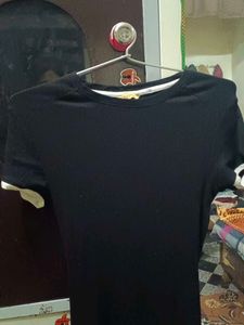 Black Dress with White Detail