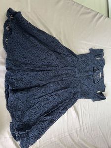 Elegant Blue Lace Dress