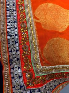 Orange Embellished Indian Outfit