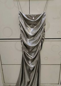 Metallic Silver Party Dress