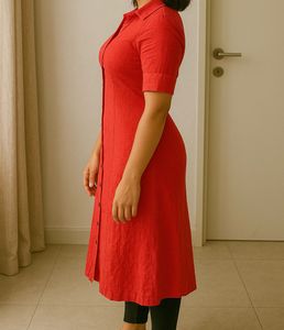 Red Button Down Dress