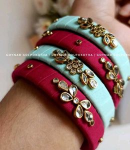 Kundan Work Bangles 💙❤️