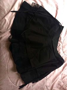 Black Layered Mini Skirt With Lace 🐈‍⬛️🏹