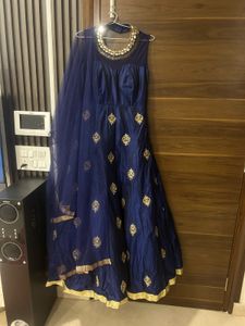 Elegant Blue Anarkali Kurta Set