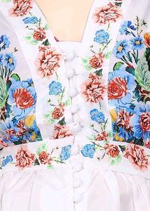 Puff Sleeve Stylish Floral Printed Dress For Women