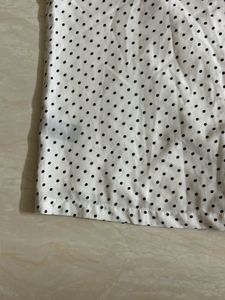White Polka Dotted Button Down Top