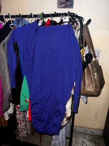 Stylish Blue 👗 one side off shoulder