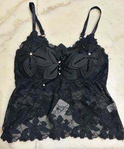 Lace Cami Top with Floral Detail
