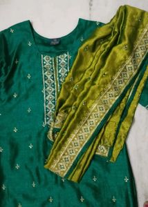 Green Embroidered Kurta
