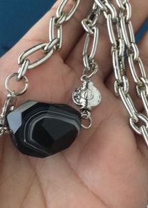 Faceted Banded agate Silver Necklace