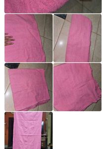 Burgundy Women&#39;s Dress Material And Pink Towel