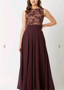 Miss Chase Women Beige&Wine Sleevless Maxi Dress