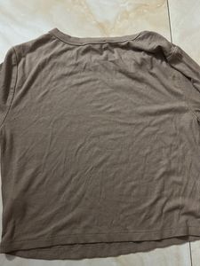Forever 21 Ribbed Brown Crop Top