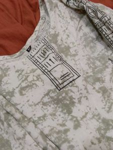 Printed White Kurta
