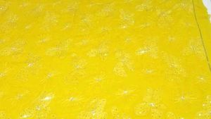 Beautiful Lemon Yellow Saree With White Stone Work