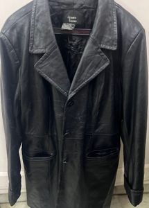 Classic Black Leather Coat