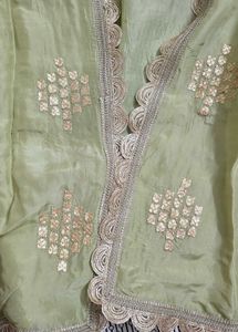 Ethnic Rayon Gown With Silk Overcoat Model