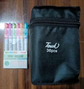 36 Colors Double Tip Marker Set &amp; 6 Pcs Design Pen