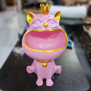 Lucky Big Mouth Cat Storage Pink