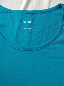 Blair Teal Striped Sleeve T-Shirt