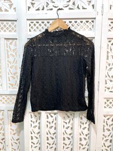 Elegant Black Lace Top B