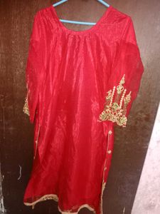 Red Kurti with Gharara and Dupatta❤️