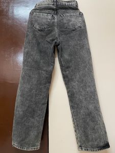 Charcoal Black Straight Denim Jeans