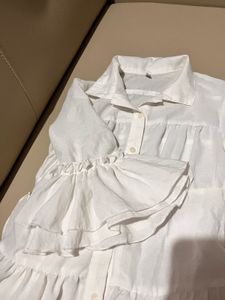 White Ruffled Mini Dress