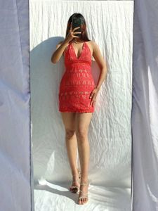 Forever 21 Red Lace Mini Dress