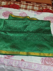 Green Silk Saree with Pattern