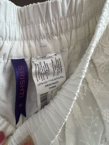 White Embroidered Palazzo Pants