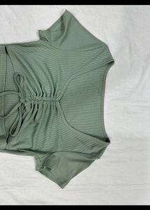 Summer Cut Out Fancy Top With Drawstrings