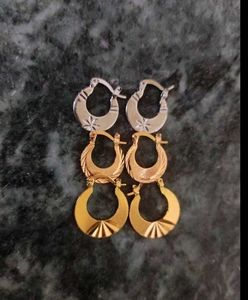 Anti-tarnish Golden Hoops