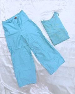 Sage Green Slip Dress &amp; Pants Set