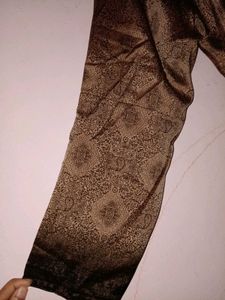 Brown Printed Kurti - Size Medium