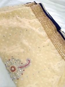 Cream Festive Saree