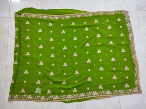 Olive Green Color Beautiful  Saree