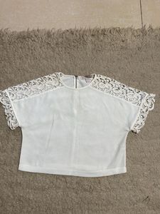 Boxy Crop Top In White