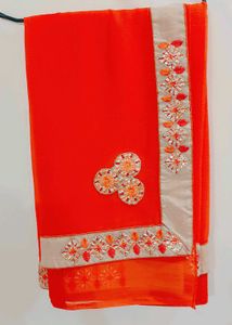 Elegant Orange Saree