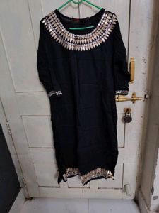Gotta Patti Black Kurta
