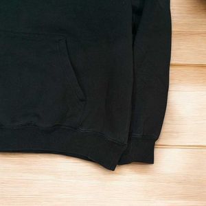&#39;Thrasher&#39; Flame Logo Black Hoodie, Washed Look