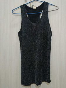 Black shimmer party wear top