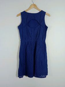 Abof Blue Colour Lase Fabric Basic Dress(Women)