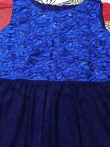 Blue Floral Lace Dress