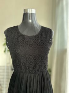 Black Long Bleated Dress